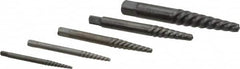Cleveland - 5 Piece Spiral Flute Screw Extractor Set - Screw Range 3/16 to 3/4" - Exact Tooling