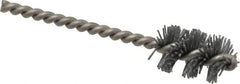 Made in USA - 5/8" Diam Helical Nylon Tube Brush - 0.022" Filament Diam, 1" Brush Length, 3-1/2" OAL, 0.162" Diam Stainless Steel Shank - Exact Tooling