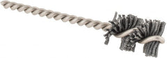 Made in USA - 5/8" Diam Helical Nylon Tube Brush - 0.04" Filament Diam, 1" Brush Length, 3-1/2" OAL, 0.162" Diam Stainless Steel Shank - Exact Tooling