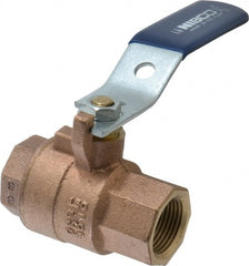 NIBCO - 3/4" Pipe, Full Port, Bronze Standard Ball Valve - 2 Piece, Inline - One Way Flow, FNPT x FNPT Ends, Lever Handle, 600 WOG, 150 WSP - Exact Tooling