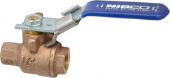 NIBCO - 1/4" Pipe, Full Port, Bronze Standard Ball Valve - 2 Piece, Inline - One Way Flow, FNPT x FNPT Ends, Locking Lever Handle, 600 WOG, 150 WSP - Exact Tooling