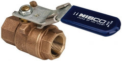 NIBCO - 3/4" Pipe, Full Port, Bronze Standard Ball Valve - 2 Piece, Inline - One Way Flow, FNPT x FNPT Ends, Locking Lever Handle, 600 WOG, 150 WSP - Exact Tooling