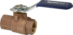 NIBCO - 1/2" Pipe, Full Port, Bronze Standard Ball Valve - 2 Piece, Inline - One Way Flow, FNPT x FNPT Ends, Lever with Memory Stop Handle, 600 WOG, 150 WSP - Exact Tooling