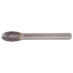 SE-53 Double Cut Solid Carbide Bur-Egg Shape - Exact Tooling