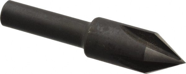 Cleveland - 3/8" Head Diam, 1/4" Shank Diam, 4 Flute 60° High Speed Steel Countersink - Exact Tooling