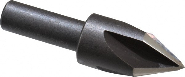 Cleveland - 5/8" Head Diam, 3/8" Shank Diam, 4 Flute 60° High Speed Steel Countersink - Oxide Finish, 2-3/32" OAL, Single End, Straight Shank, Right Hand Cut - Exact Tooling