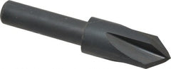 Cleveland - 3/8" Head Diam, 1/4" Shank Diam, 4 Flute 82° High Speed Steel Countersink - Oxide Finish, 1.656" OAL, Single End, Straight Shank, Right Hand Cut - Exact Tooling