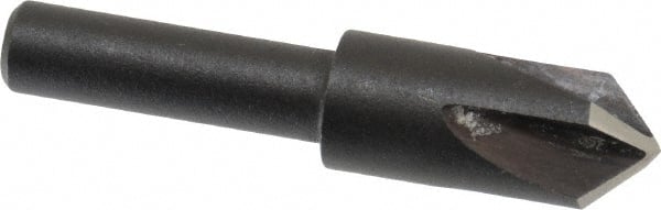 Cleveland - 3/8" Head Diam, 1/4" Shank Diam, 4 Flute 90° High Speed Steel Countersink - Oxide Finish, 1-21/32" OAL, Single End, Straight Shank, Right Hand Cut - Exact Tooling