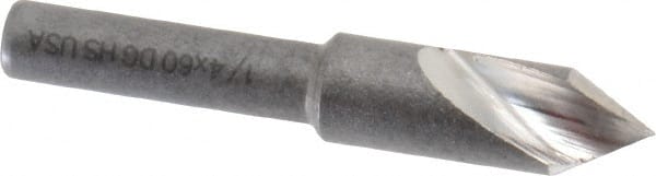 Cleveland - 1/4" Head Diam, 3/16" Shank Diam, 1 Flute 60° High Speed Steel Countersink - Exact Tooling
