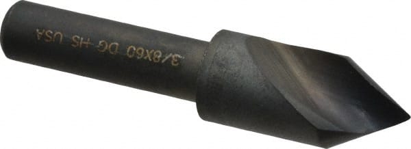 Cleveland - 3/8" Head Diam, 1/4" Shank Diam, 1 Flute 60° High Speed Steel Countersink - Exact Tooling