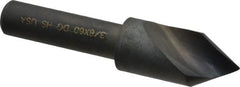 Cleveland - 3/8" Head Diam, 1/4" Shank Diam, 1 Flute 60° High Speed Steel Countersink - Exact Tooling