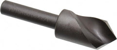 Cleveland - 1/2" Head Diam, 1/4" Shank Diam, 1 Flute 90° High Speed Steel Countersink - Oxide Finish, 1-27/32" OAL, Single End, Straight Shank, Right Hand Cut - Exact Tooling