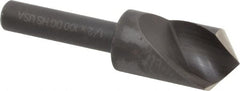 Cleveland - 1/2" Head Diam, 1/4" Shank Diam, 1 Flute 100° High Speed Steel Countersink - Exact Tooling