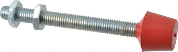 De-Sta-Co - M10 Carbon Steel Cap Tip Clamp Spindle Assembly - 95mm Thread Length, 119.89mm OAL, Flat Tip Cap, 1.02" Tip Surface Diam, Use with Toggle Clamps - Exact Tooling