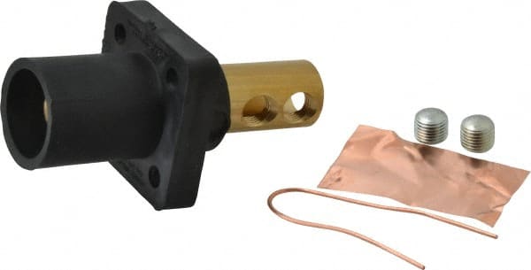 Leviton - 3R NEMA Rated, 600 Volt, 400 Amp, 1/0 to 4/0 AWG, Male, Double Set Screw, Panel Receptacle - 4-1/2 Inch Long, Black - Exact Tooling