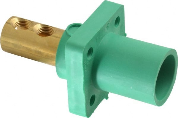 Leviton - 3R NEMA Rated, 600 Volt, 400 Amp, 1/0 to 4/0 AWG, Male, Double Set Screw, Panel Receptacle - 4-1/2 Inch Long, Green - Exact Tooling