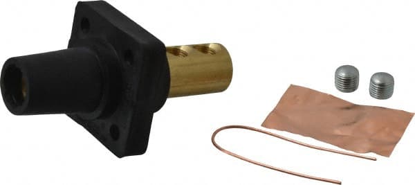 Leviton - 3R NEMA Rated, 600 Volt, 400 Amp, 1/0 to 4/0 AWG, Female, Double Set Screw, Panel Receptacle - 4-1/2 Inch Long, Black - Exact Tooling