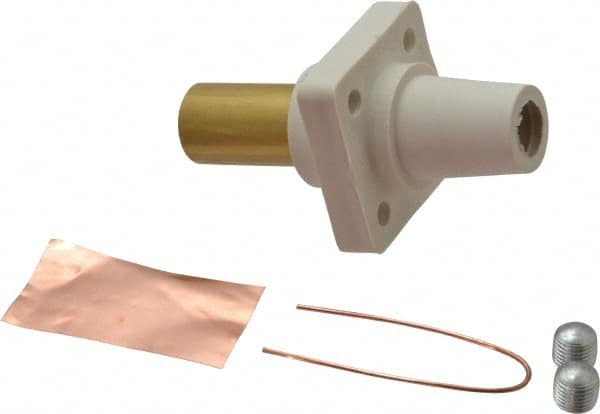 Leviton - 3R NEMA Rated, 600 Volt, 400 Amp, 1/0 to 4/0 AWG, Female, Double Set Screw, Panel Receptacle - 4-1/2 Inch Long, White - Exact Tooling