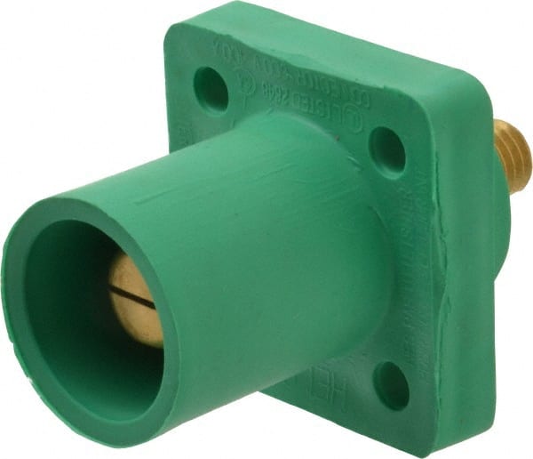 Leviton - 3R NEMA Rated, 600 Volt, 400 Amp, 2 to 4/0 AWG, Male, Threaded Stud, Panel Receptacle - 2.72 Inch Long, Green - Exact Tooling