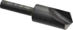Cleveland - 1/2" Head Diam, 1/4" Shank Diam, 1 Flute 120° High Speed Steel Countersink - Exact Tooling