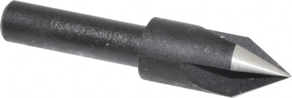 Cleveland - 3/8" Head Diam, 1/4" Shank Diam, 3 Flute 60° High Speed Steel Countersink - Exact Tooling