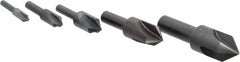 Cleveland - 5 Piece, 1/4 to 3/4" Head Diam, 82° Included Angle, Single End Countersink Set - Exact Tooling