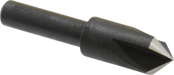 Cleveland - 3/8" Head Diam, 1/4" Shank Diam, 3 Flute 90° High Speed Steel Countersink - Exact Tooling