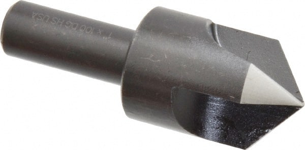 Cleveland - 1" Head Diam, 1/2" Shank Diam, 3 Flute 100° High Speed Steel Countersink - Oxide Finish, 2-3/4" OAL, Single End, Straight Shank, Right Hand Cut - Exact Tooling