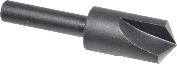 Cleveland - 1/2" Head Diam, 1/4" Shank Diam, 3 Flute 120° High Speed Steel Countersink - Exact Tooling