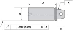 Kennametal - 1.26 Inch Nose Diameter, KM32 Tool Holder Gage Bar - 3.547 Inch Long, 2.76 Inch Projection, 2.49 Inch Test Length - Exact Tooling