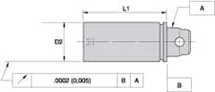 Kennametal - 1.26 Inch Nose Diameter, KM32 Tool Holder Gage Bar - 3.547 Inch Long, 2.76 Inch Projection, 2.49 Inch Test Length - Exact Tooling