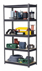 Edsal - 5 Shelf Starter Heavy-Duty Open Steel Shelving - 1,000 Lb Capacity, 48" Wide x 72" High x 18" Deep, Gray - Exact Tooling