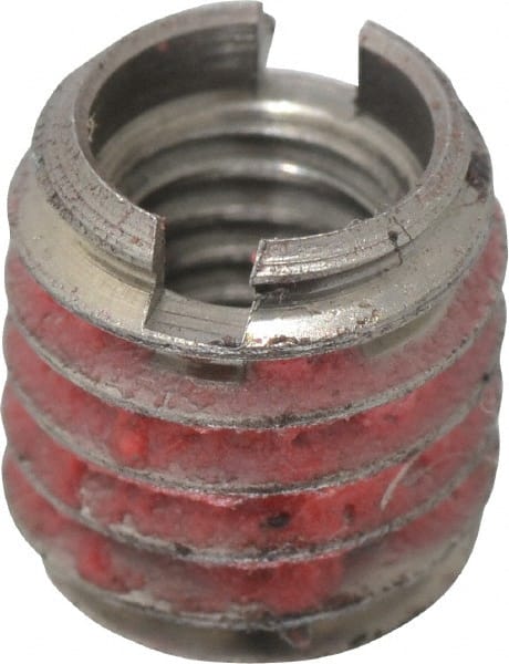 E-Z LOK - M6x1.00 Internal, 3/8-16 External, Metric Coarse, 13/32" Insert Length, Standard Wall Thread Locking Inserts - Stainless Steel, Bright Finish, Grade 303, Use Tool 500-3 - Exact Tooling