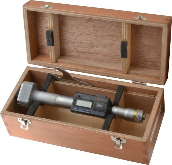 Mitutoyo - 2" to 2-1/2", IP65, TiN Finish, Electronic Inside Micrometer - 0.00005" Resolution, 0.00015" Accuracy - Exact Tooling