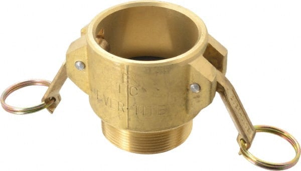 EVER-TITE Coupling Products - 2" Brass Cam & Groove Suction & Discharge Hose Female Coupler Male NPT Thread - Part B, 2" Thread, 350 Max psi - Exact Tooling