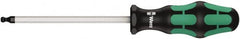 Wera - 4mm Hex Ball End Driver - 4" Bade Length, Ergonomic Cushion Grip Handle, 198mm OAL - Exact Tooling