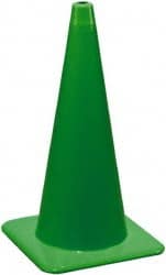 PRO-SAFE - 28" High, Lime Rigid Traffic Cone - 14" Base Width, 7 Lb, PVC - Exact Tooling