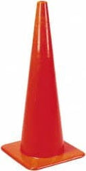 PRO-SAFE - 36" High, Orange Rigid Traffic Cone - 15" Base Width, 10 Lb, PVC - Exact Tooling