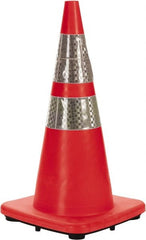 PRO-SAFE - 28" High, Orange Rigid Traffic Cone - 14" Base Width, 7 Lb, PVC - Exact Tooling