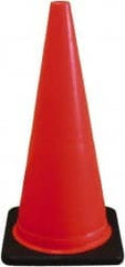 PRO-SAFE - 28" High, Orange Traffic Cone with Base - 14" Base Width, 7 Lb, PVC - Exact Tooling