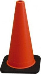 PRO-SAFE - 18" High, Orange Traffic Cone with Base - 12" Base Width, 3 Lb, PVC - Exact Tooling