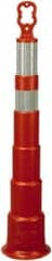 PRO-SAFE - 42" High x 8" Wide Reflective Trim Line Channelizer Post - High Density Polyethylene (HDPE), 4 Lbs, Orange - Exact Tooling