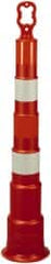 PRO-SAFE - 42" High x 8" Wide Reflective Trim Line Channelizer Post - High Density Polyethylene (HDPE), 4 Lbs, Orange - Exact Tooling