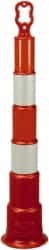 PRO-SAFE - 42" High x 8" Wide Reflective Trim Line Channelizer Post - High Density Polyethylene (HDPE), 4 Lbs, Orange - Exact Tooling