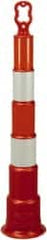 PRO-SAFE - 42" High x 8" Wide Reflective Trim Line Channelizer Post - High Density Polyethylene (HDPE), 4 Lbs, Orange - Exact Tooling
