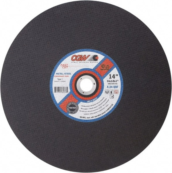 Camel Grinding Wheels - 16" 24 Grit Aluminum Oxide Cutoff Wheel - 5/32" Thick, 1" Arbor, 3,820 Max RPM - Exact Tooling