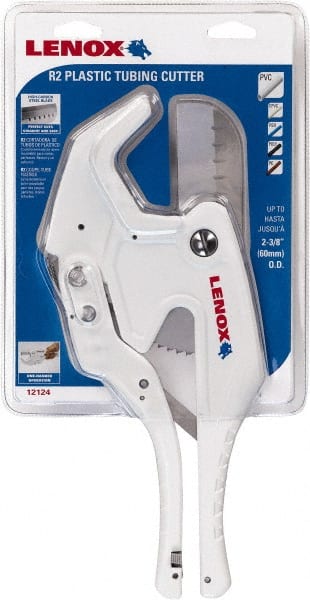 Lenox - 3/8" to 2" Pipe Capacity, Tube Cutter - Cuts Plastic, Rubber, PVC, CPVC - Exact Tooling