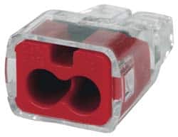 Ideal - 2 Port, 18 to 12 AWG Compatible, Push-In Wire Connector - 0.78" OAL x 0.52" OAW x 0.38" OAH, Red - Exact Tooling