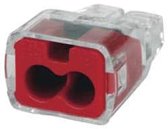Ideal - 2 Port, 18 to 12 AWG Compatible, Push-In Wire Connector - 0.78" OAL x 0.52" OAW x 0.38" OAH, Red - Exact Tooling