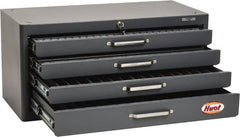 Huot - 4 Drawer, 1/4-20 to 1-14 Tap Storage - 26" Wide x 12" Deep x 12-1/2" High, Steel - Exact Tooling